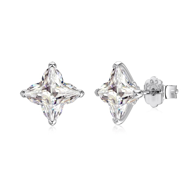 S925纯银四叶草轻奢个性百搭耳钉