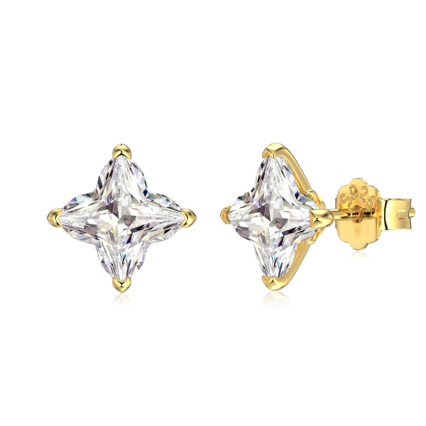 S925纯银四叶草轻奢个性百搭耳钉