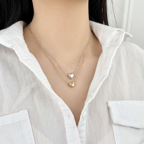 银S925亮面爱心ins风轻奢百搭项链
