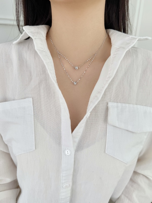 银S925猫眼双层圆珠ins风简约项链