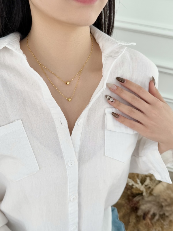 银S925猫眼双层圆珠ins风简约项链