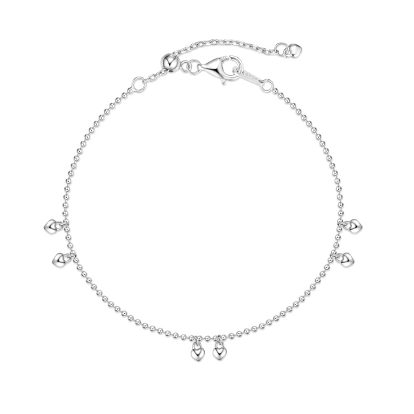 银S925立体锁头爱心简约百搭手链