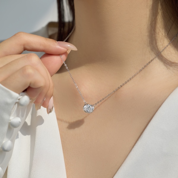 银S925白色旦形经典八爪闪耀小星球小众时尚设计套装项链