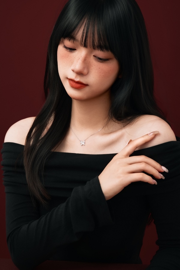 银S925白色小马驹贝壳独角兽吊坠时尚小众高级感项链