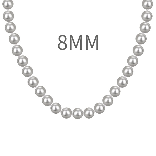 银S925白色珍珠贝珠元宝扣简约时尚优雅项链