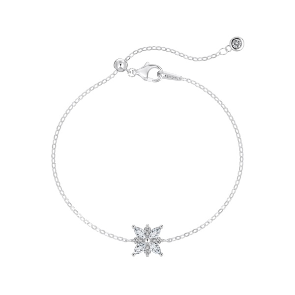 银S925雪花马眼满钻爆闪手链轻奢高级感气质百搭