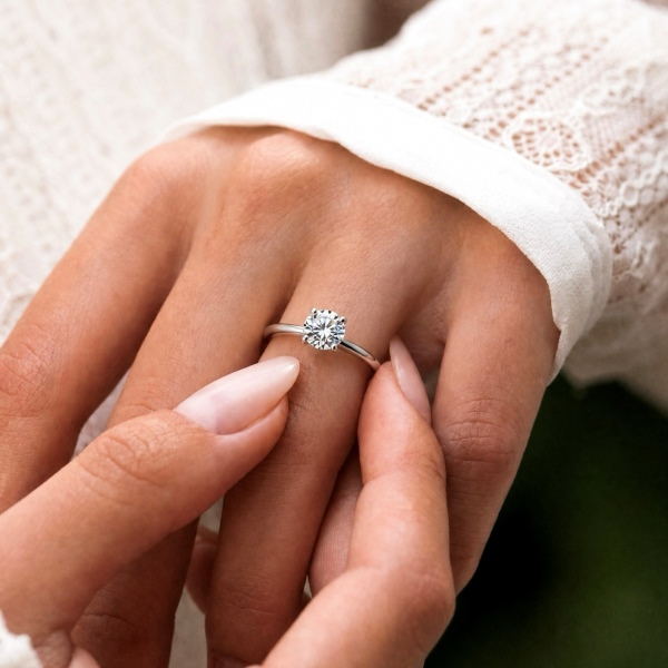 「莫桑钻 Moissanite 系列」S925纯银经典婚戒1.5克拉仿钻高品质