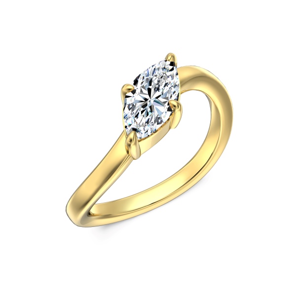 「莫桑钻 Moissanite 系列」银S925白色马眼单钻S形设计小众时尚高级感戒指