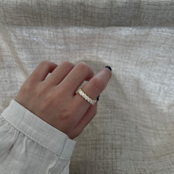 「莫桑钻 Moissanite 系列」银S925白色马眼满钻镶嵌小众时尚高级感排钻戒指