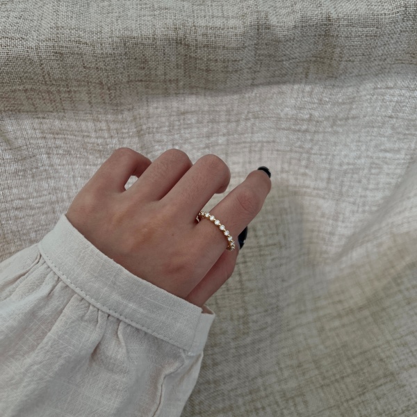 「莫桑钻 Moissanite 系列」银S925白色圆形满钻镶嵌小众时尚高级感排钻戒指