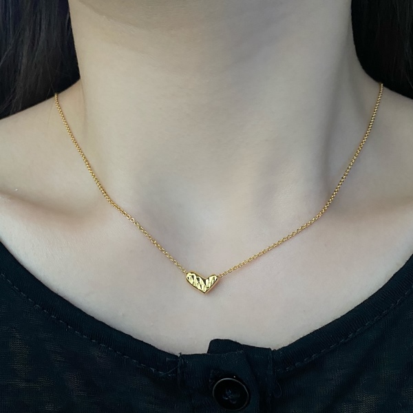 简约精致肌理爱心设计高级感项链
