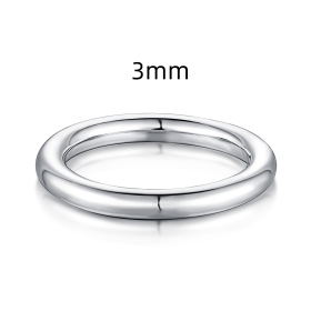 重工线戒指韩国韩版S925纯银简单款光面简约线条细戒指指环戒子