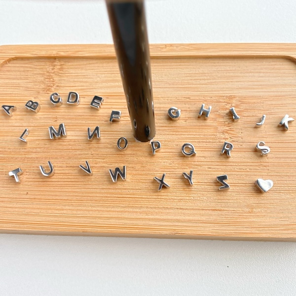 S925纯银字母P单颗吊坠DIY跨境百搭