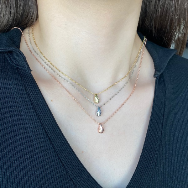 实心水滴项链简约日常百搭项链