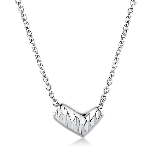 简约精致肌理爱心设计高级感项链