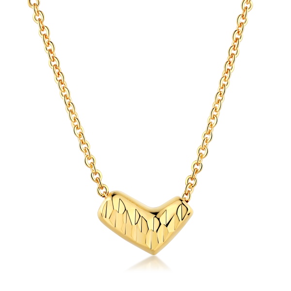 简约精致肌理爱心设计高级感项链