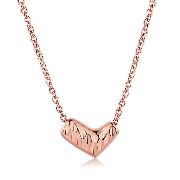 简约精致肌理爱心设计高级感项链