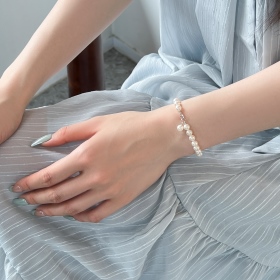 「雾光 Mist-Glitter 系列 」S925银气质珍珠贝珠手链