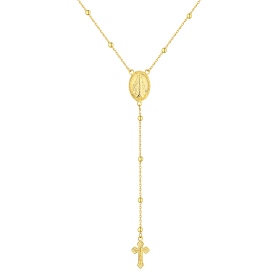 s925纯银复古时尚简约个性玛丽亚十字架项链长款锁骨链