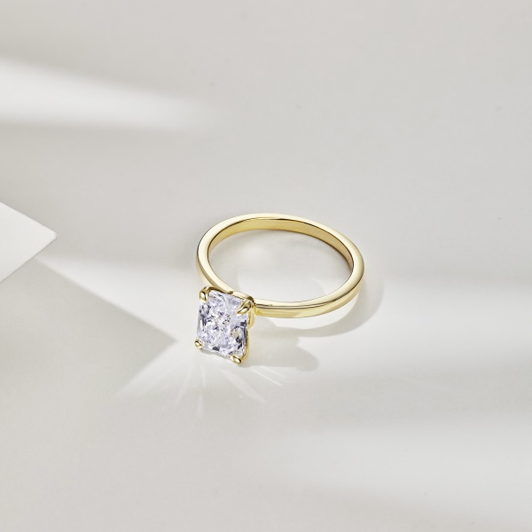 「星河 Galaxy 系列」S925纯银白色长方形冰花切单钻8A雷迪恩切割小众精致时尚简约戒指