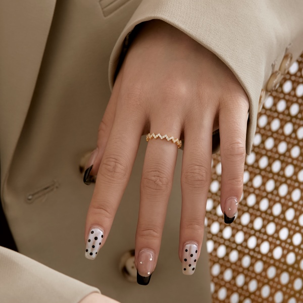 「微芒 Shimmer 系列」S925纯银小众设计满钻排钻V形闪耀气质百搭精致戒指