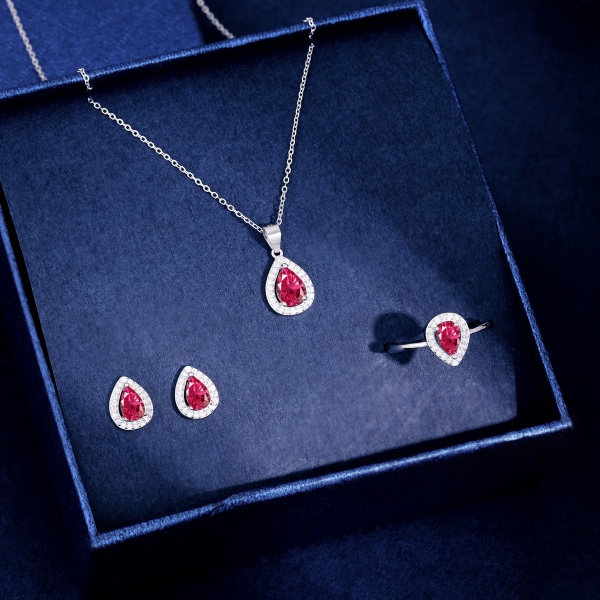 S925纯银灵动水滴梨形锆石镶钻欧美时尚气质轻奢风镂空项链