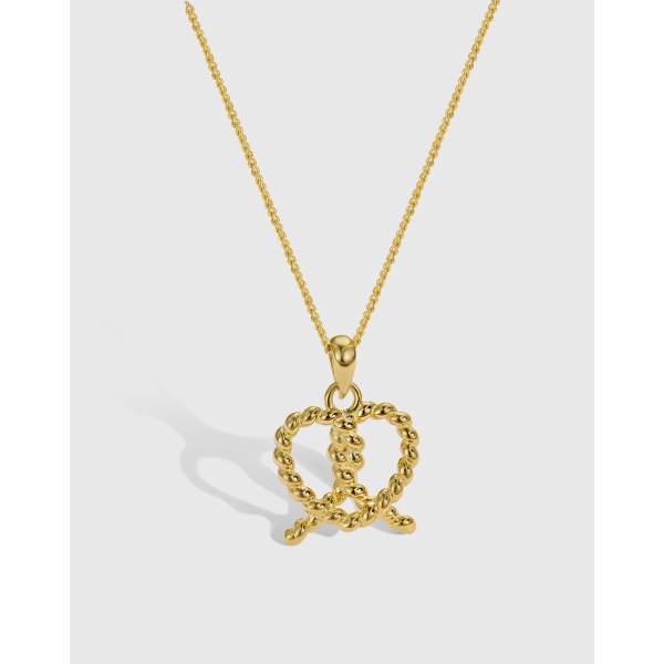 「灰序 Preface 系列」韩版925纯银麻花编织扭线爱心简约小众项链