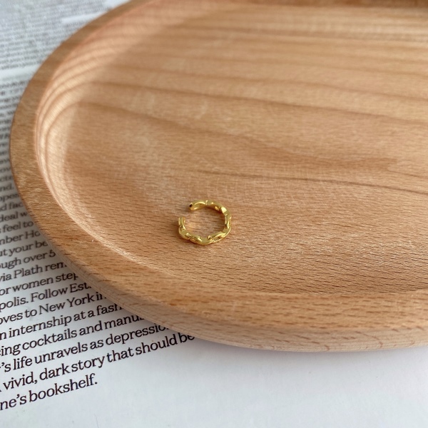 韩版S925纯银耳扣ins小众简约麻花双层耳扣耳夹女学生无耳洞耳饰