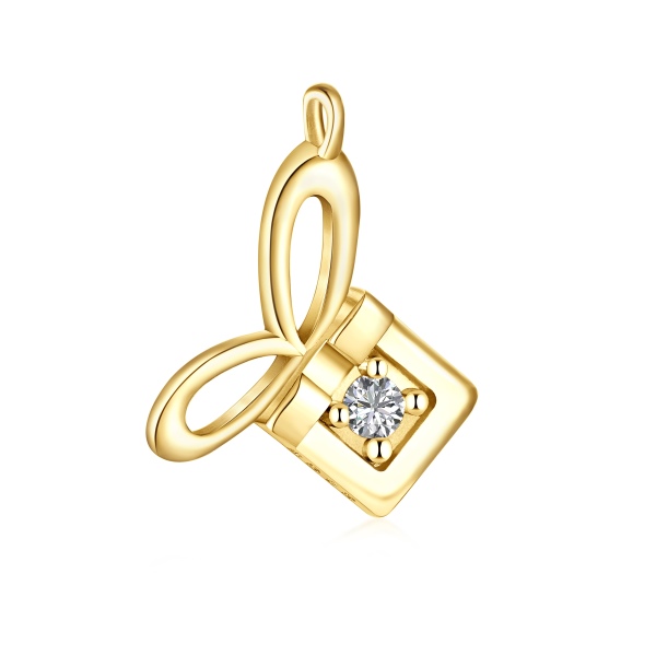 S925纯银白色圆锆微镶设计圣诞节礼物设计简约原创吊坠