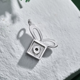 S925纯银白色圆锆微镶设计圣诞节礼物设计简约原创吊坠