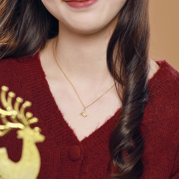 S925纯银白色圆锆微镶设计圣诞节礼物设计简约原创吊坠