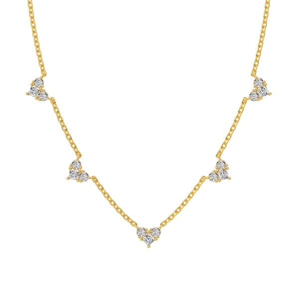 「零星 Sporadic 系列 」银S925白色圆锆正方形拼接心形爱心吊坠配件小巧精致百搭多吊坠项链