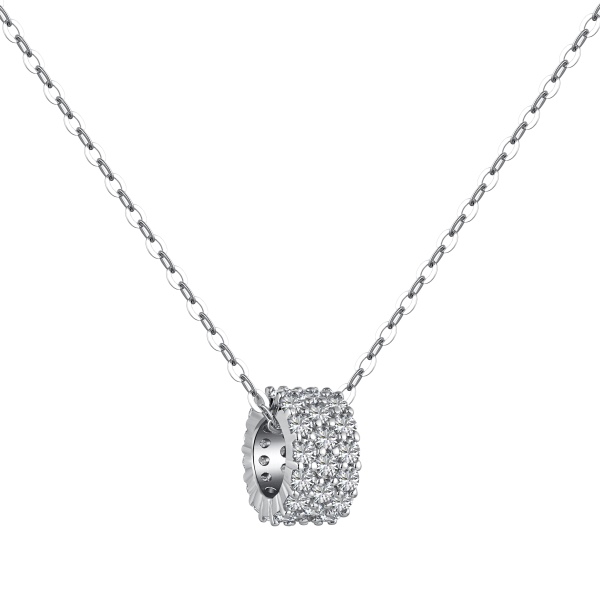 「雅致 Elegance系列」S925纯银简约时尚镶钻圆筒项链女百搭镀玫瑰金锁骨链送礼物