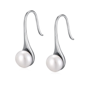 「星珠 Star Pearl系列」S925纯银白色淡水珍珠不规则勺子汤勺设计简约优雅小巧高级耳钩耳挂耳环
