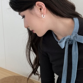 「谜物 Mystery 系列 」S925纯银韩版时尚小众设计多反射面耳环熠熠闪光碎银子耳饰品