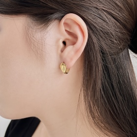 「灰序 Preface 系列」S925纯银贝壳U型耳环小众设计高级感耳扣