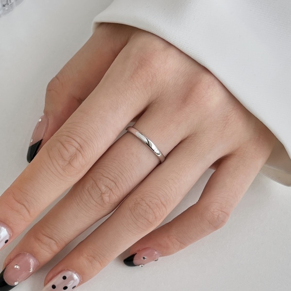 「灰序 Preface 系列」S925纯银ins光面素圈小众设计简约时尚戒指