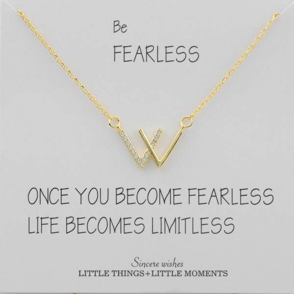 简约精致双V字母W微镶设计高级感项链