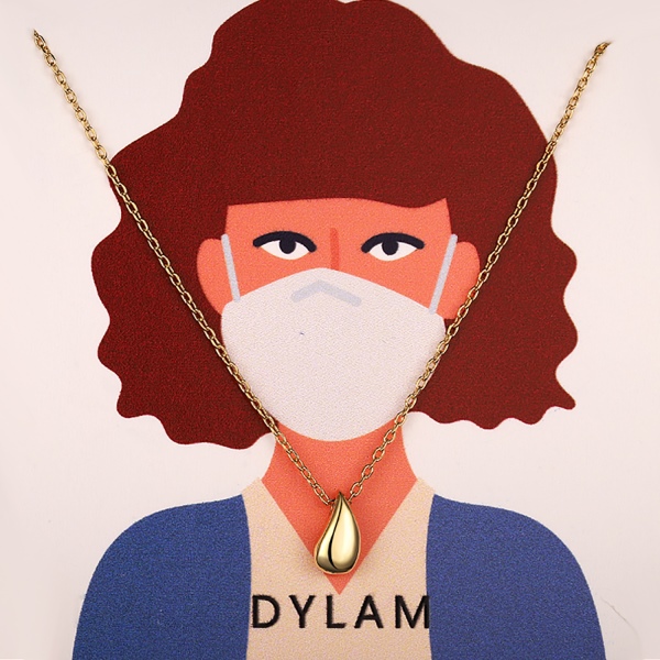 实心水滴项链简约日常百搭项链